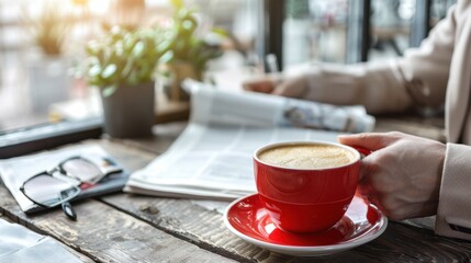 Wall Mural - The red coffee cup