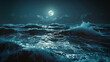 © Adrian Grosu - Sea or ocean waves under moonlight