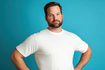 Wall Mural - a man with a beard and a white t - shirt