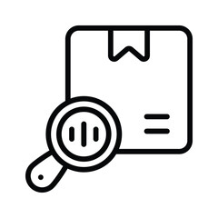 Wall Mural - deliver box with magnifier showing concept icon of parcel tracking