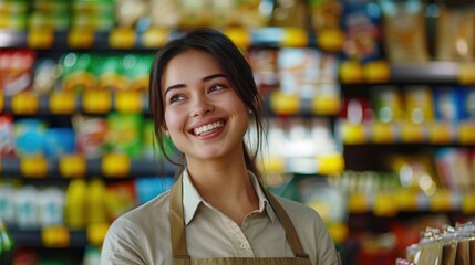 Canvas Print - The Smiling Grocery Clerk.