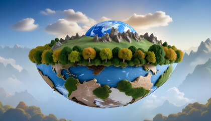 green landscape trees Earth globe 7