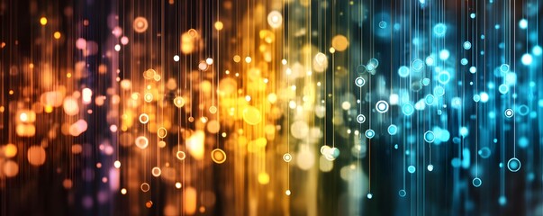 Abstract bokeh lights background with strings.