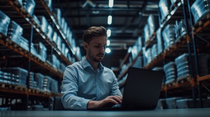 Wall Mural - The Man Working on Laptop