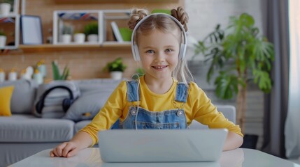 Canvas Print - The happy girl studying