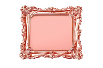 Elegant rose gold decorative frame with a blank space for artwork or photos, adding a touch of luxury and sophistication.