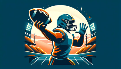 Sticker - Football Quarterback

