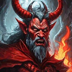 Canvas Print - red devil head