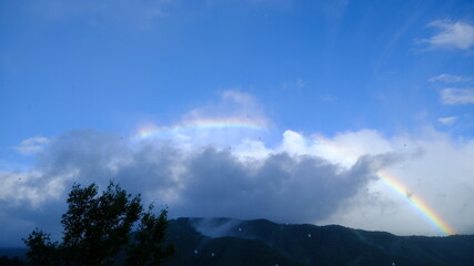 rainbow in the mountains