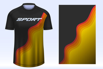 Sticker - Soccer jersey design sport t-shirt. Mockup jersey for team football club. Uniform jersey front view.