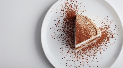 Canvas Print - A slice of cake with chocolate sprinkles on top