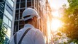 © MarkFinal - Environmental engineer overseeing eco-friendly building construction