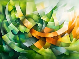 Poster - Abstract Green and Orange Artwork.