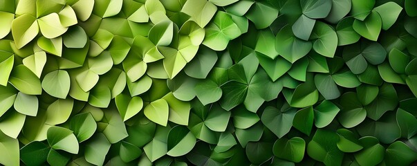 Poster - Green Leaf Pattern Background.