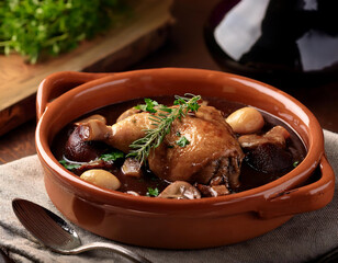 Wall Mural - A rustic French dish of Coq au Vin