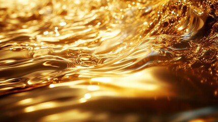 Wall Mural - Captivating Golden Waves: A Stunning Exploration of Liquid Beauty in Nature