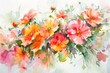 © Fotograf - Watercolor illustration of a bouquet of colorful flowers