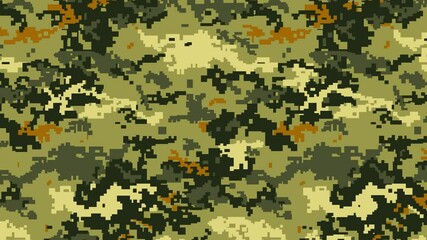 Wall Mural - Military pixel flecktarn camouflage green grey woodland camo texture pattern horizontal banner illustration wallpaper