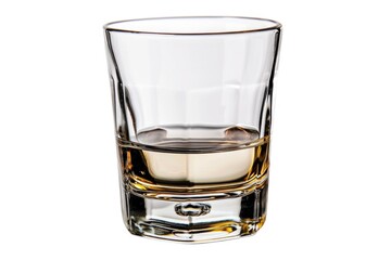 Wall Mural - A shot of whiskey poured into a glass on a white background