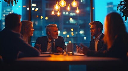 Leinwandbilder - Meeting of business executives discussing analysis of the companys financial situation and business planning with partner collaboration and consultation of strategy : Generative AI