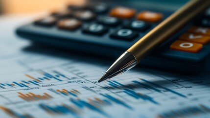Aufkleber - Business Finance Budgeting and Tax Concept Doing finances and calculating financial report with business graph growth chart finance and investment budget management asset allocation : Generative AI