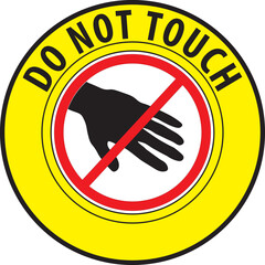 Canvas Print - Do not touch sticker sign vector.eps