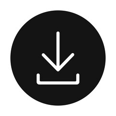 Wall Mural - round download button icon on white background