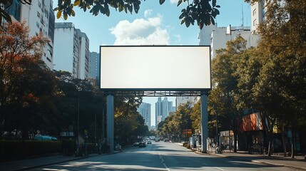 Poster - Billboard blank mock up in the city of Sao Paulo Use this photo day mockup for your outdoor design : Generative AI