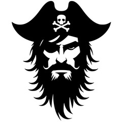 Wall Mural - Pirate captain portrait silhouette