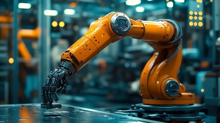 Poster - MLP Advanced robot arm system for digital industry and factory robotic technology Automation manufacturing robot controlled by industry engineering using IOT software connected to inte : Generative AI
