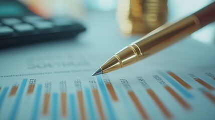 Aufkleber - Business Finance Budgeting and Tax Concept Doing finances and calculating financial report with business graph growth chart finance and investment budget management asset allocation : Generative AI
