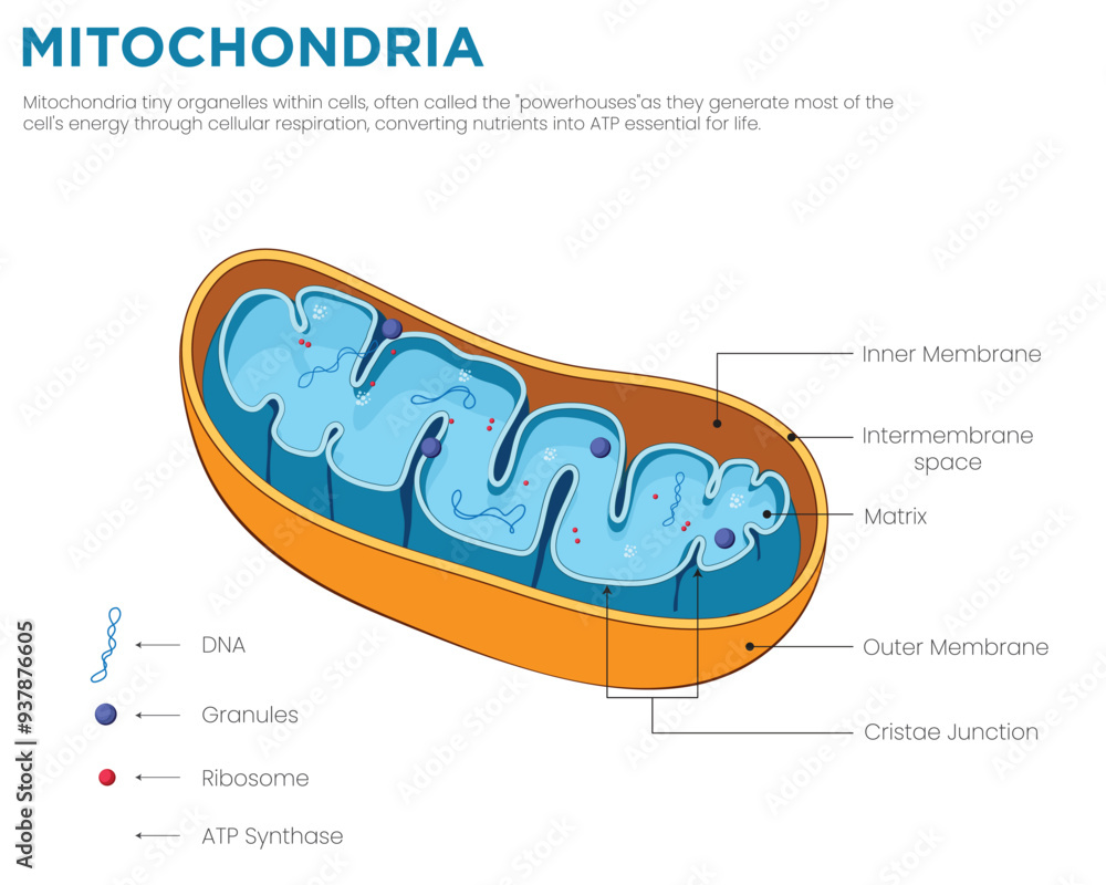 Mitochondria The Cellular Powerhouses Stock Vector | Adobe Stock