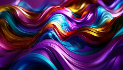 Abstract colorful wave pattern with rainbow hues, ideal for design or wallpaper