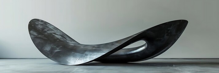 Wall Mural - A sleek, modern sculpture with flowing curves, showcasing artistic design and craftsmanship.