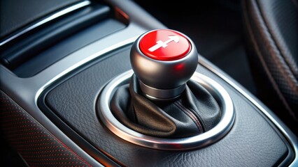 A Gearshift With R And D Selections And A Red Arrow Indicating Reverse