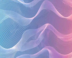 Beautiful gradient background with wavy lines, pastel blue and purple colors, Abstract wallpaper design for poster, cover, banner, flyer, greeting card, print on cloth or paper