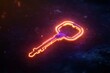 © Oleh - Neon key glows in the dark, symbolizing security and technology. Evoking power and success, it promises a bright future
