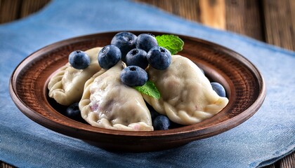 Wall Mural - Dumplings with blueberries	