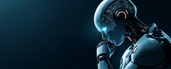 Wall Mural - artificial intelligence and ai robot, blockchain, future