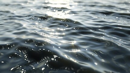 Sticker - A close-up view of shimmering water surface reflecting light.