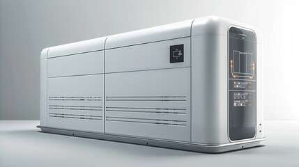 Leinwandbilder - Battery storage on white background. Generative AI.
