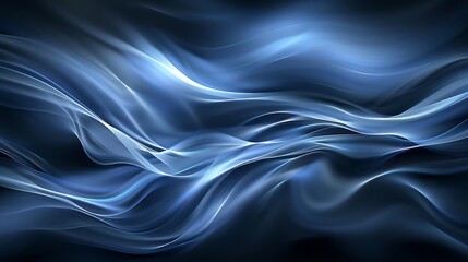 Canvas Print - A smooth, flowing abstract design with shades of blue, evoking a sense of calm and tranquility.