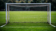 © Frank Gärtner - The empty football goal waits for players on the green field, with anticipation of competition. Enjoy soccer on a summer day, with space for recreation