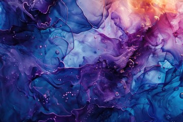 Canvas Print - A detailed view of an artwork featuring blue and purple hues, suitable for use in creative projects