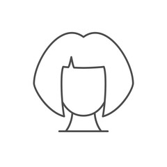 Short hair wig line icon