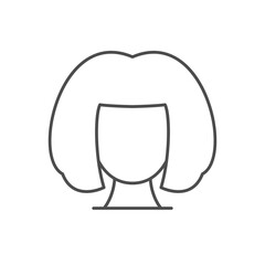 Female hair wig line icon