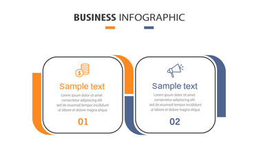 Wall Mural - vector infographic template with icons and 2 options or steps. can be used for process diagram, pres