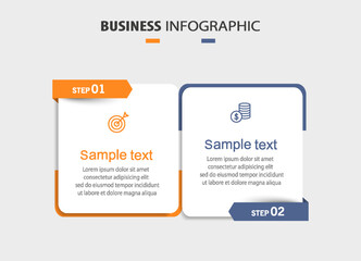 Wall Mural - vector infographic template with icons and 2 options or steps. can be used for process diagram, pres