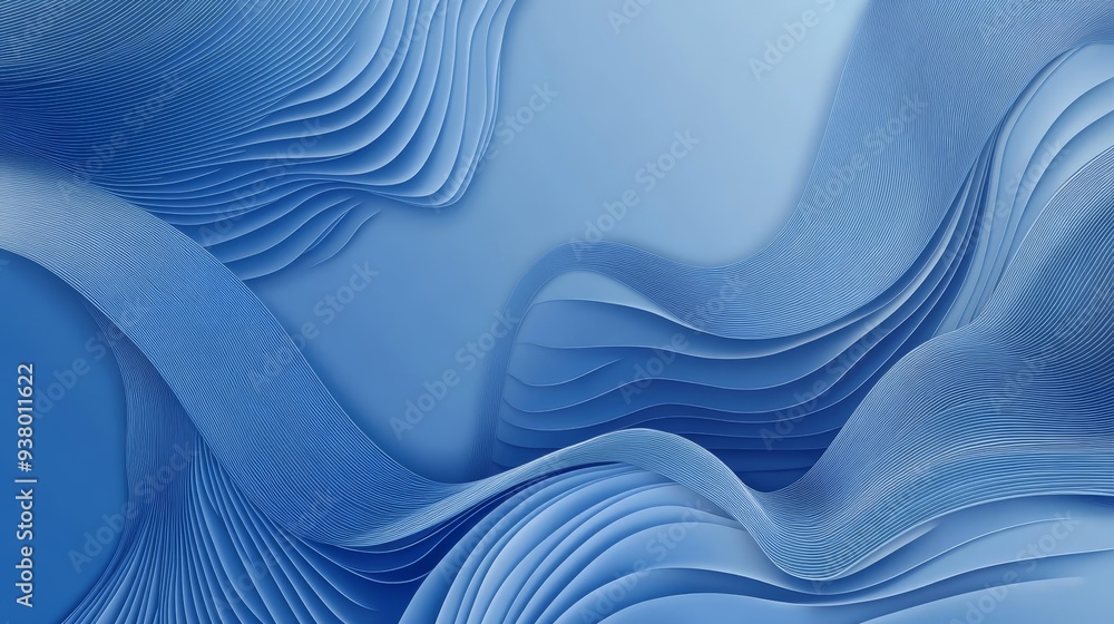 Abstract Blue Waves Background - Abstract background with flowing blue ...