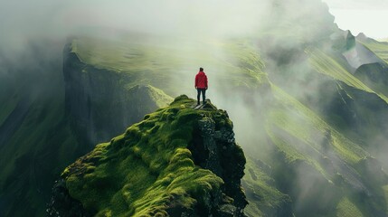 Sticker - Solitude on the Mountaintop: A Breathtaking View of Nature's Majesty